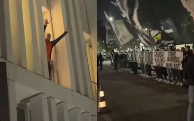 都體：尤文球迷來(lái)到酒店外支持新主帥，圖多爾向球迷們揮手致意